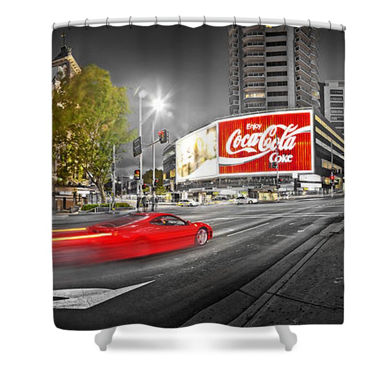 Sydney Shower Curtain featuring the photograph Red Lights Sydney Nights by Az Jackson