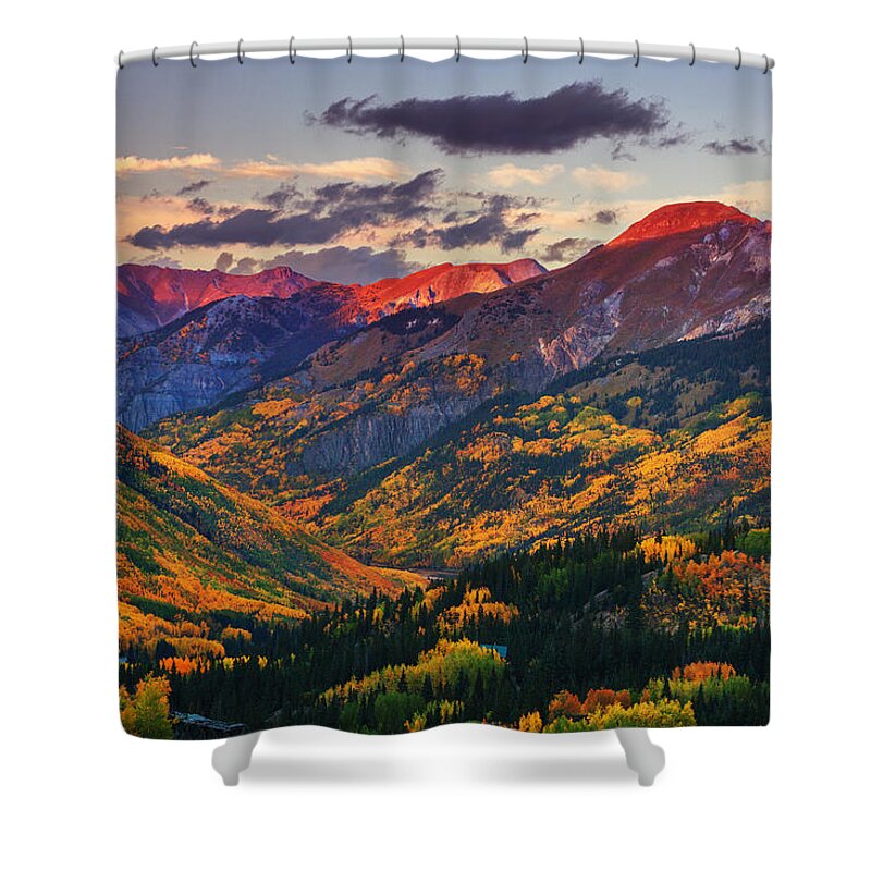 Colorado Shower Curtain featuring the photograph Red Mountain Pass Sunset by Darren White