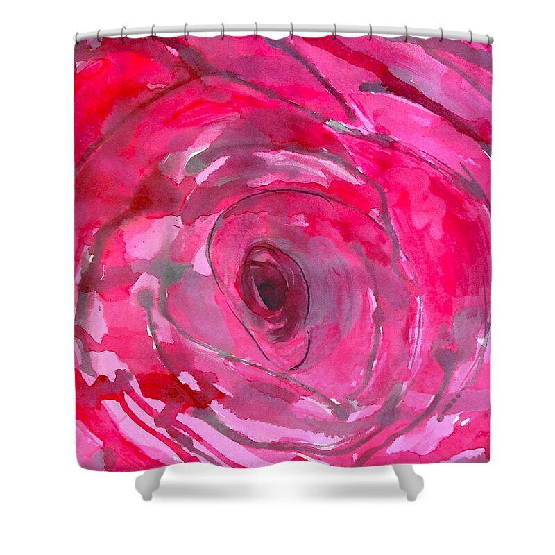 Red Rose Shower Curtain featuring the painting Red Rose by Melissa Torres