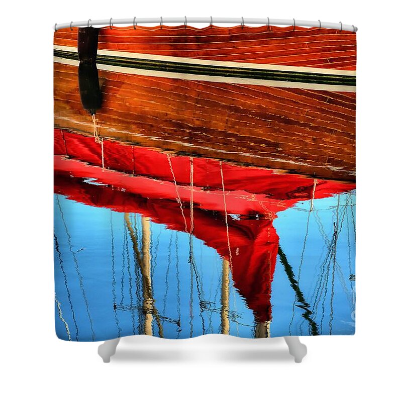 Abstract Shower Curtain featuring the photograph Red Sail by Lauren Leigh Hunter Fine Art Photography