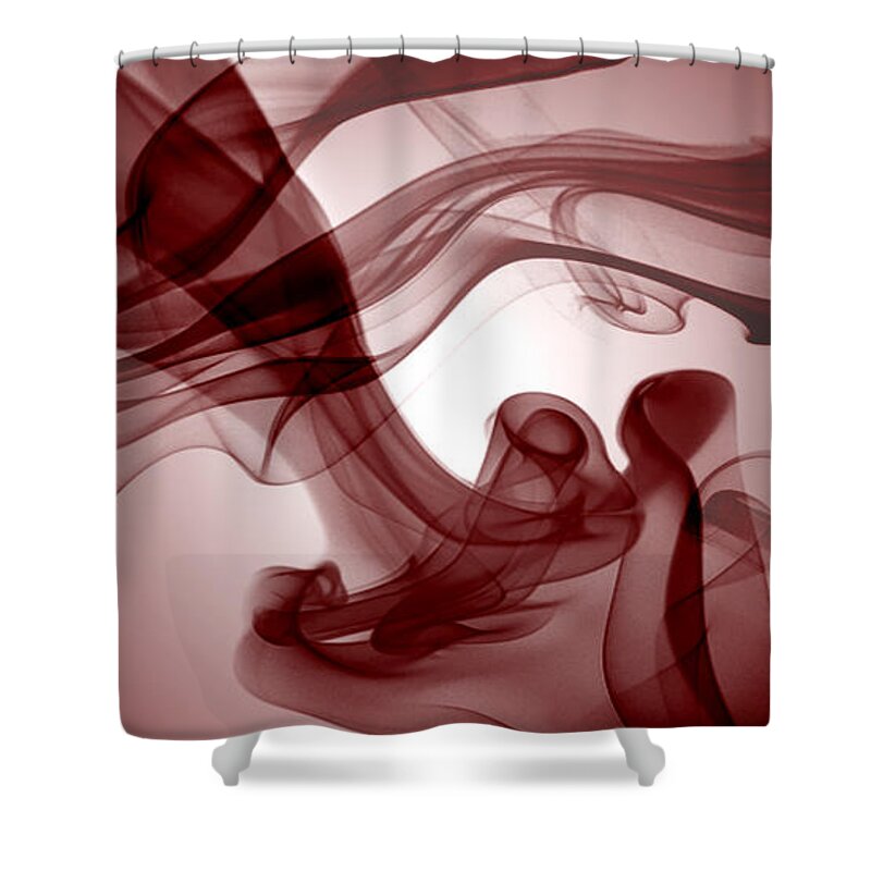 Abstract Shower Curtain featuring the photograph Red Smoke by Lori Grimmett