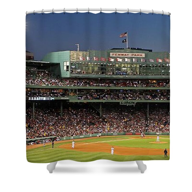 Ballpark Shower Curtain featuring the photograph Red Sox and Fenway Park by Juergen Roth