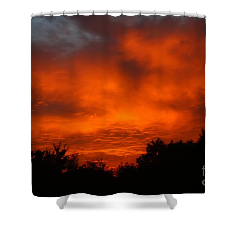 Red Sunset Shower Curtain featuring the photograph Red Sunset by Jeremy Hayden