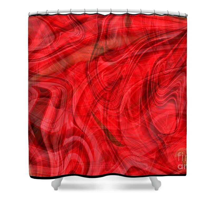 Abstract Shower Curtain featuring the photograph Red Veil Abstract Art by Carol Groenen