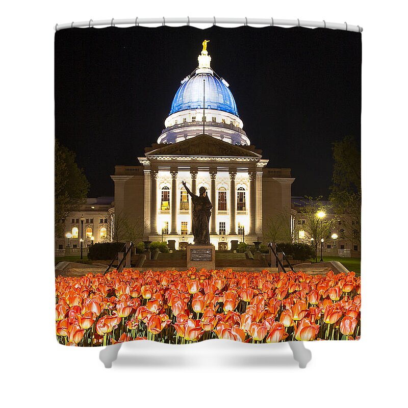 Blue Shower Curtain featuring the photograph Red White and Blue by Steven Ralser