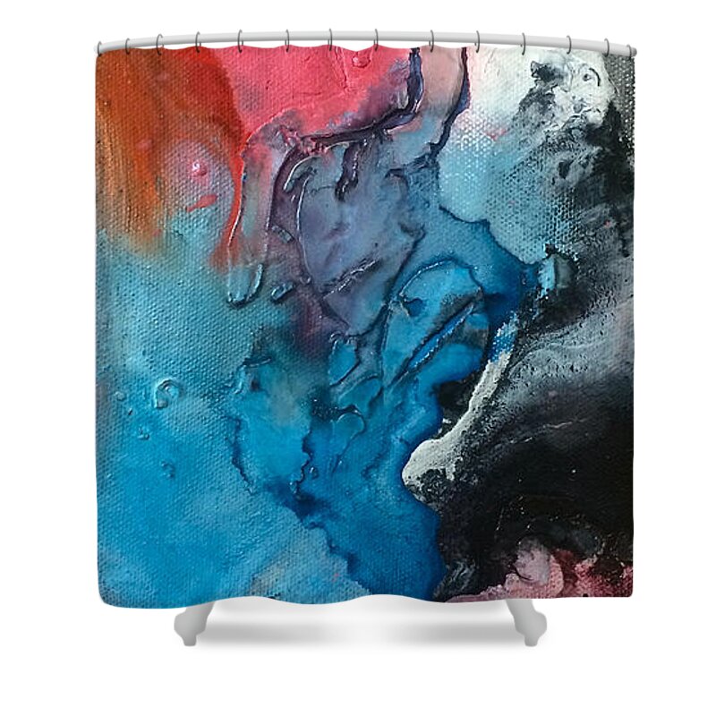 Usa Shower Curtain featuring the painting Red White and Hues by Kasha Ritter