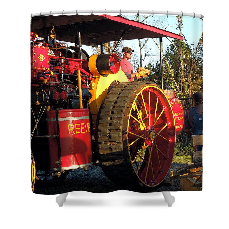 Antique Shower Curtain featuring the photograph Reeves Steam Tractor by Pete Trenholm