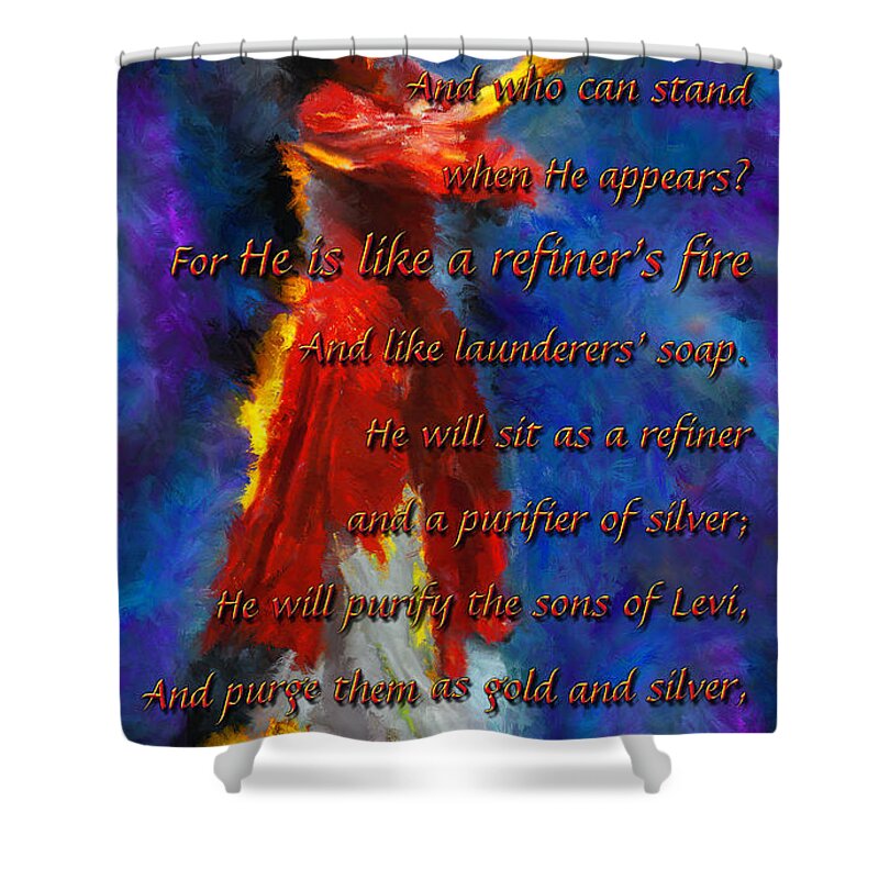 Prophetic Artwork Shower Curtain featuring the photograph Dancer Refined In Fire by Constance Woods