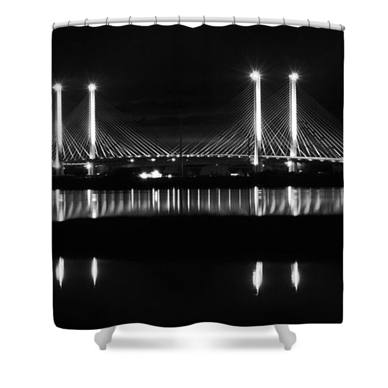 Beach Bum Pics Shower Curtain featuring the photograph Reflecting Bridge by Billy Beck