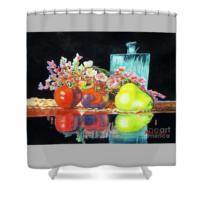 Painting Shower Curtain featuring the painting Reflections in Color by Kathy Braud