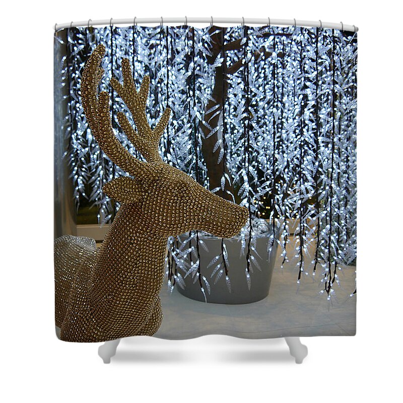 Reindeer Shower Curtain featuring the photograph Reindeer Bling by Richard Reeve