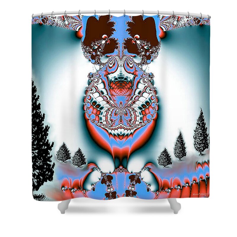 Reindeer Blues Shower Curtain featuring the digital art Reindeer Blues by Maria Urso