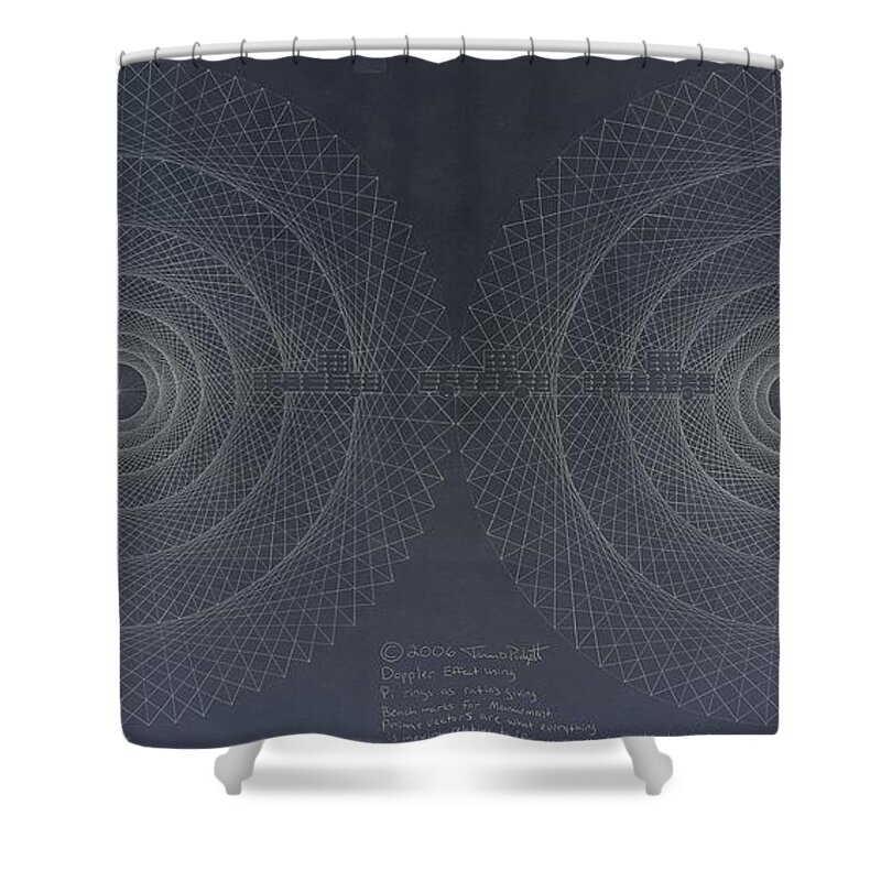 Jason Shower Curtain featuring the drawing Relativity by Jason Padgett