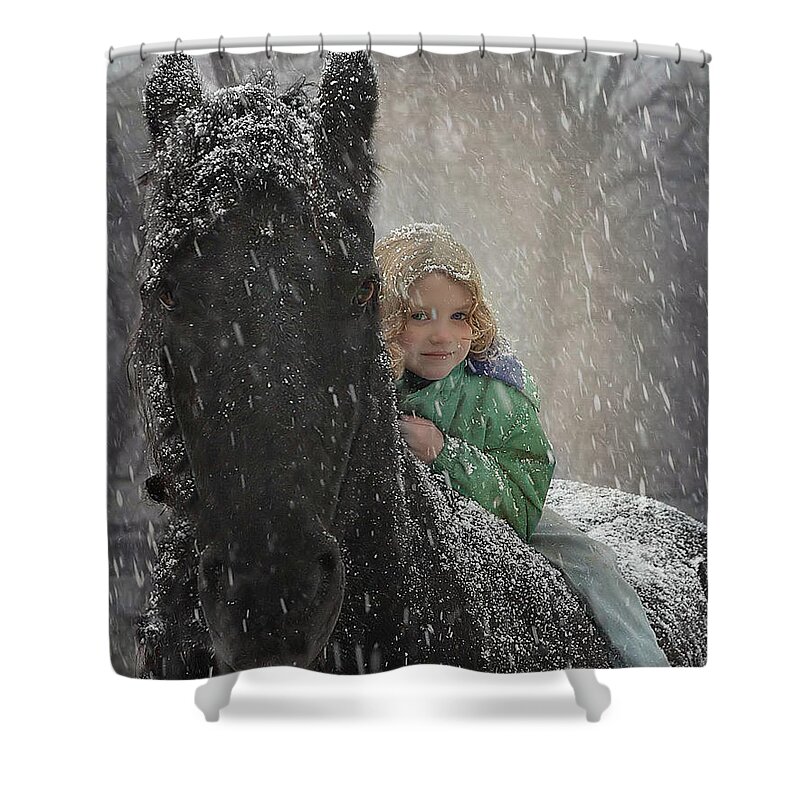 Friesian Shower Curtain featuring the photograph Remme And Rory by Fran J Scott