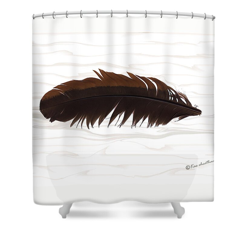 Feather Shower Curtain featuring the digital art Remnant by Kae Cheatham