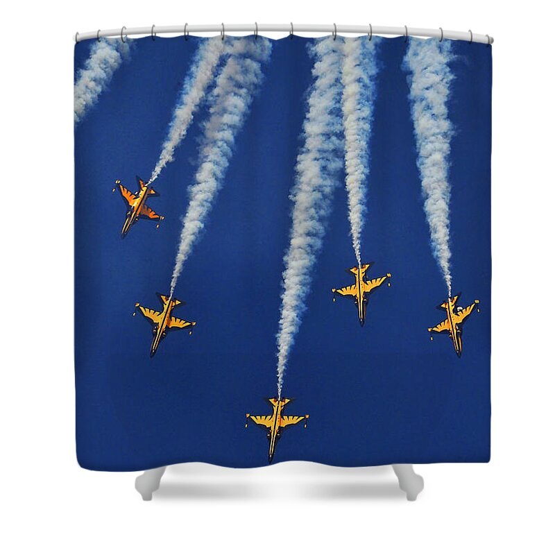 Military Shower Curtain featuring the photograph Republic Of Korea Air Force Black Eagles by Science Source