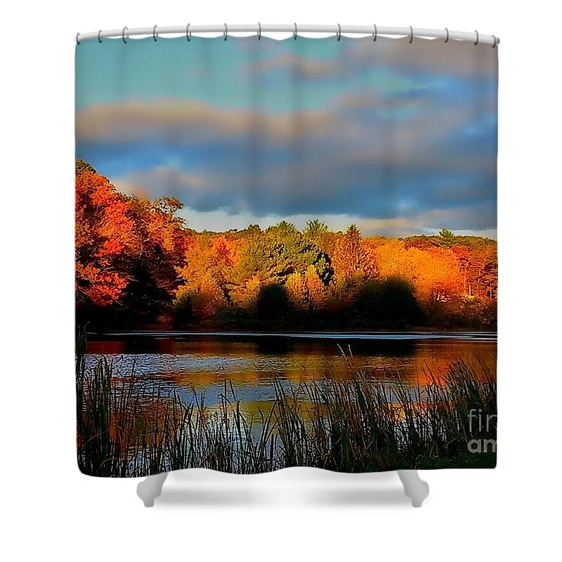Autumn Shower Curtain featuring the photograph Resonate by Dani McEvoy