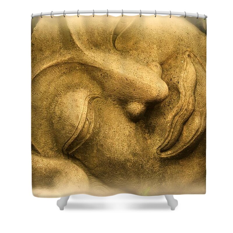 Buddha Shower Curtain featuring the photograph Sleeping Buddha 1 by Nadalyn Larsen