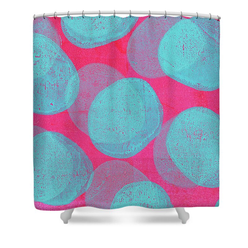 Art Shower Curtain featuring the photograph Retro Handmade Background With Pink And by Andipantz