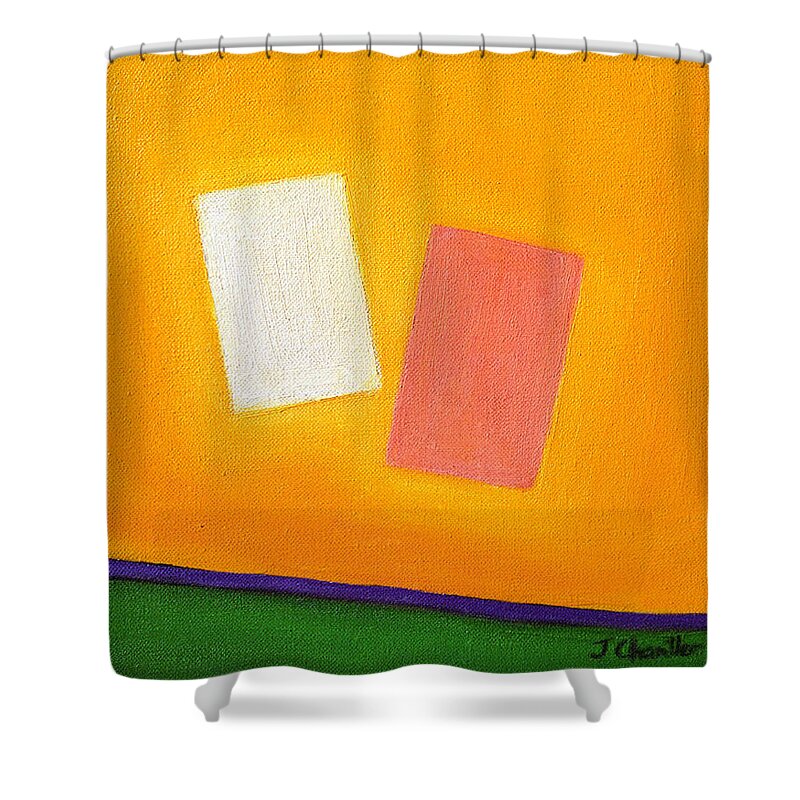 Return Of Lost Parts Shower Curtain featuring the painting Return of Lost Parts by Judith Chantler