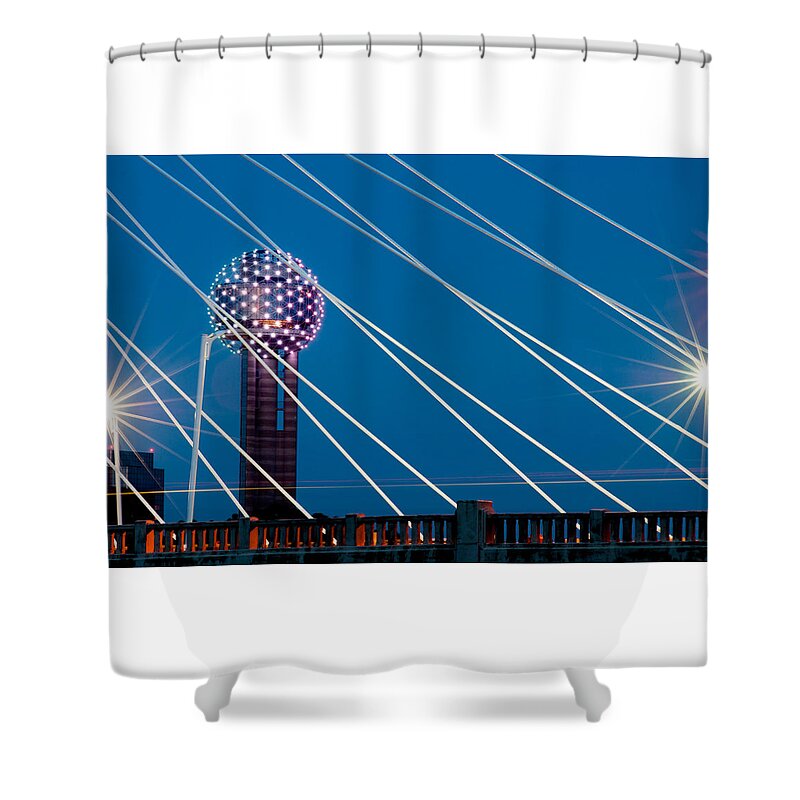 Art Shower Curtain featuring the photograph Reunion Tower by Darryl Dalton