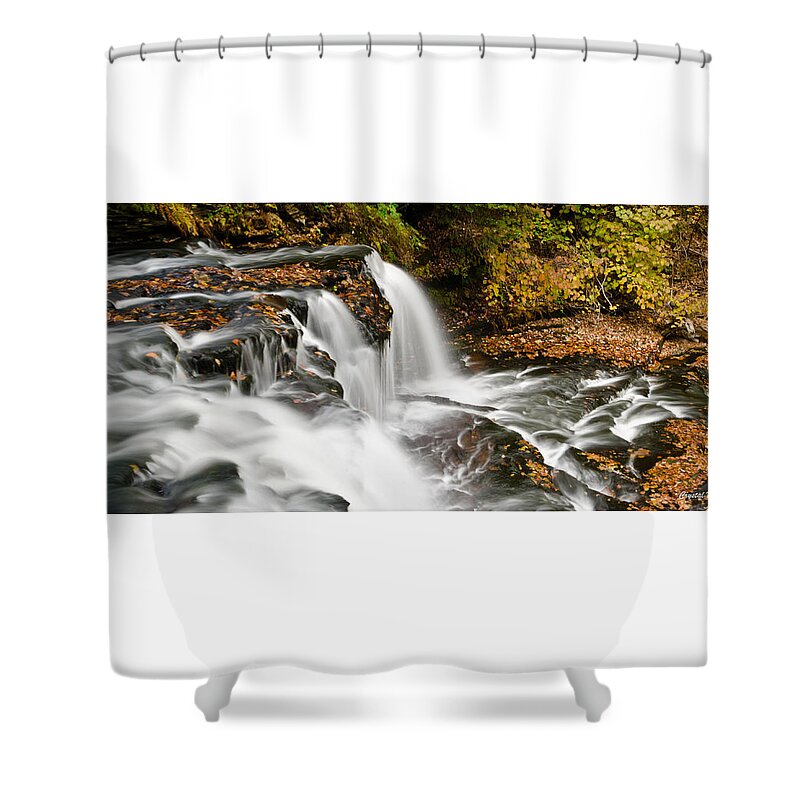 Waterfalls Shower Curtain featuring the photograph Ricketts Glen - On Top of the Fall by Crystal Wightman