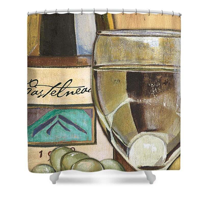 Riesling Shower Curtain featuring the painting Riesling by Debbie DeWitt