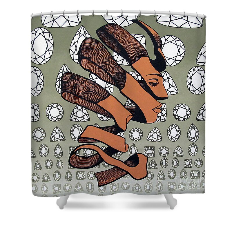 Rind Beauty Shower Curtain featuring the painting Rind Beauty by Malinda Prud'homme