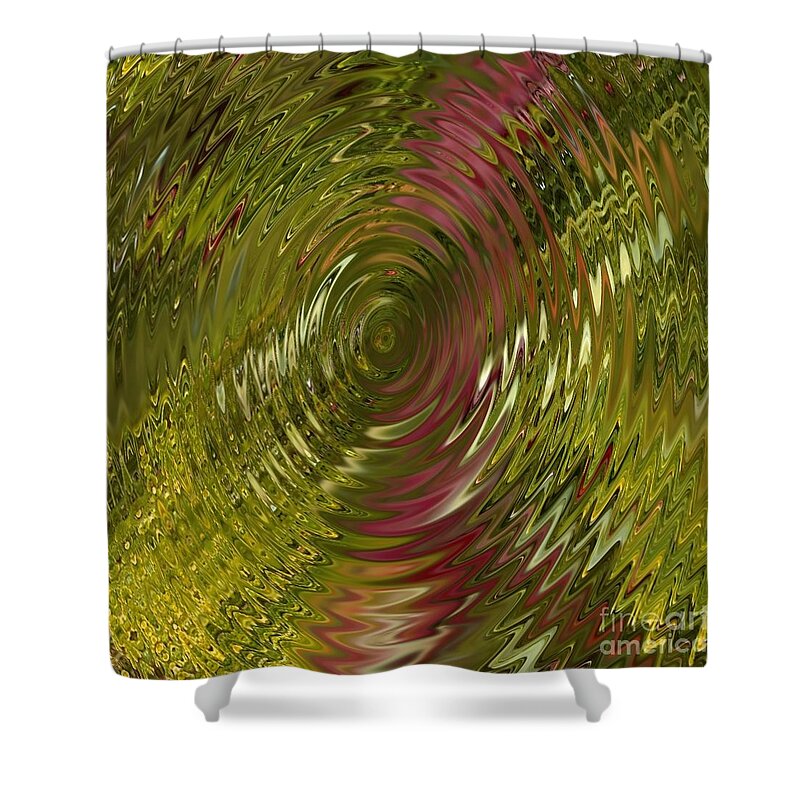 Abstract Shower Curtain featuring the digital art Ripple rusty stone by Christine Fournier