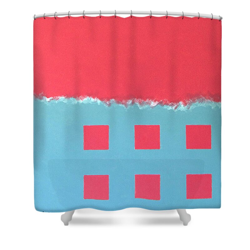 Geometric Shower Curtain featuring the painting Riptide by Thomas Gronowski