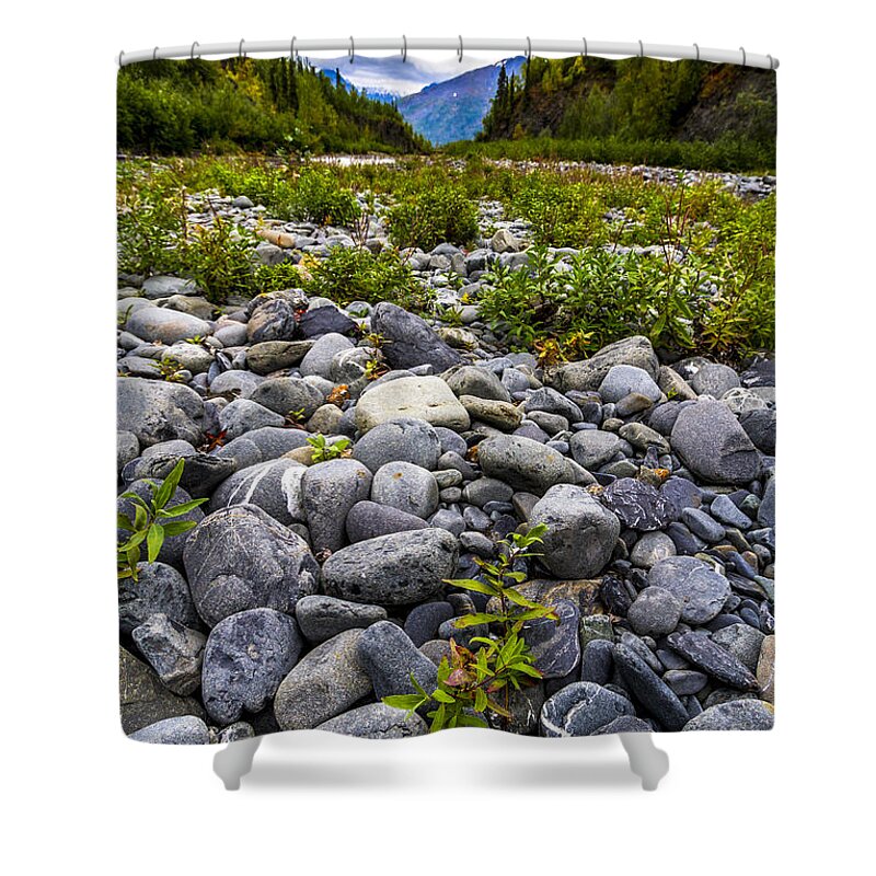 Landscape Shower Curtain featuring the photograph River Side by Kyle Lavey