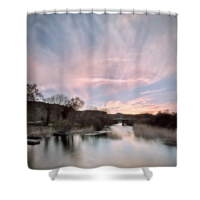 River Shower Curtain featuring the photograph River Sunset by B Cash