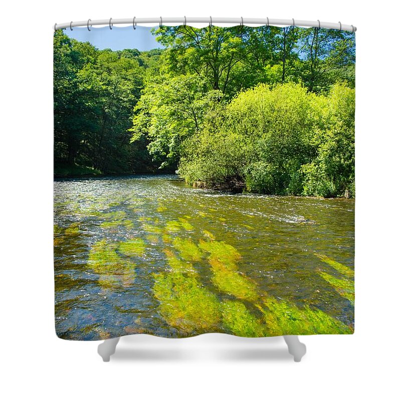 River Shower Curtain featuring the photograph River Thaya In Austria by Andreas Berthold