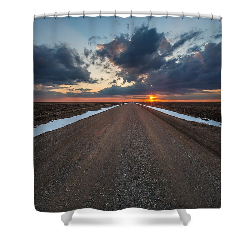 Road To Nowhere Shower Curtain featuring the photograph Road to Spring by Aaron J Groen