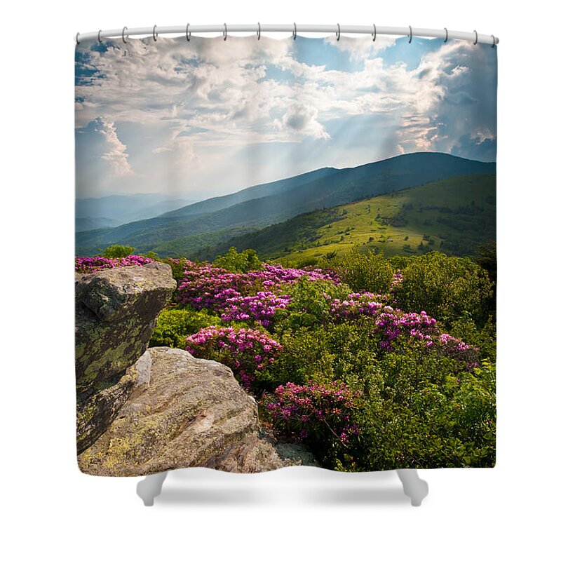 Appalachian Trail Shower Curtain featuring the photograph Roan Mountain from Appalachian Trail near Jane's Bald by Dave Allen