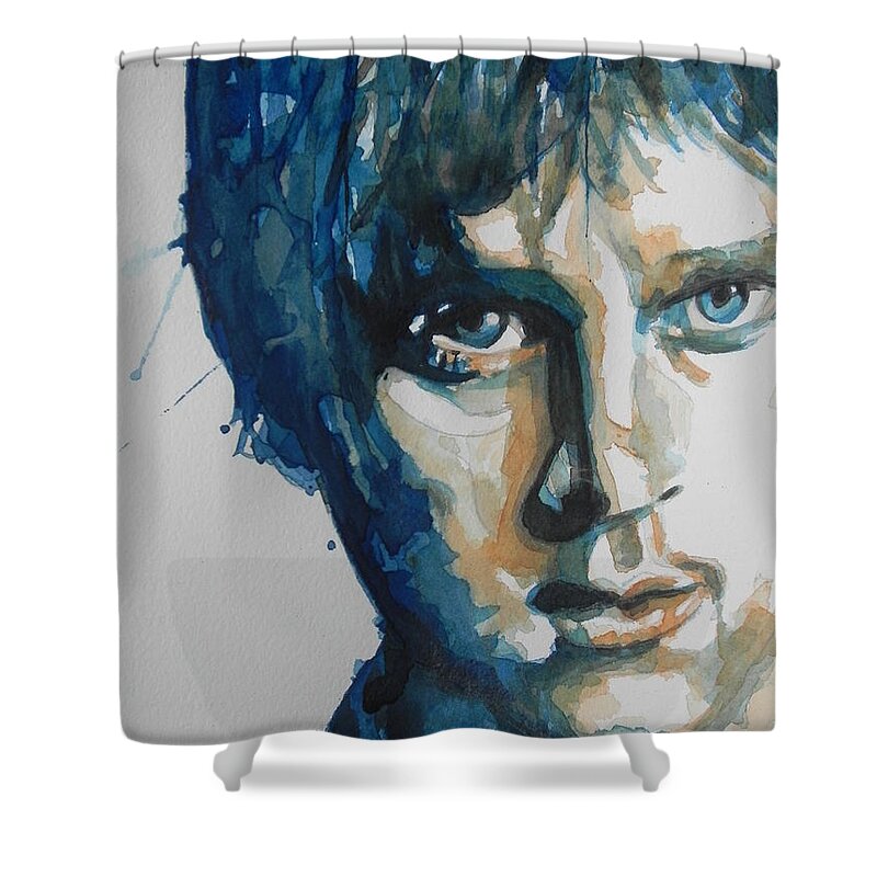 Watercolor Painting Shower Curtain featuring the painting Rob Thomas Matchbox Twenty by Chrisann Ellis