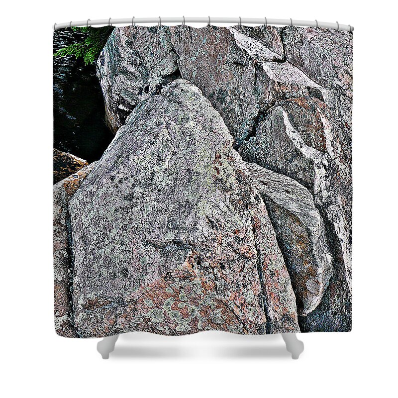 Sleeping Shower Curtain featuring the photograph Rock Face by Chris Sotiriadis