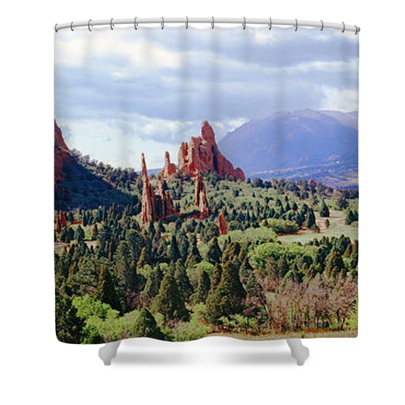 Photography Shower Curtain featuring the photograph Rock Formations On A Landscape, Garden by Panoramic Images
