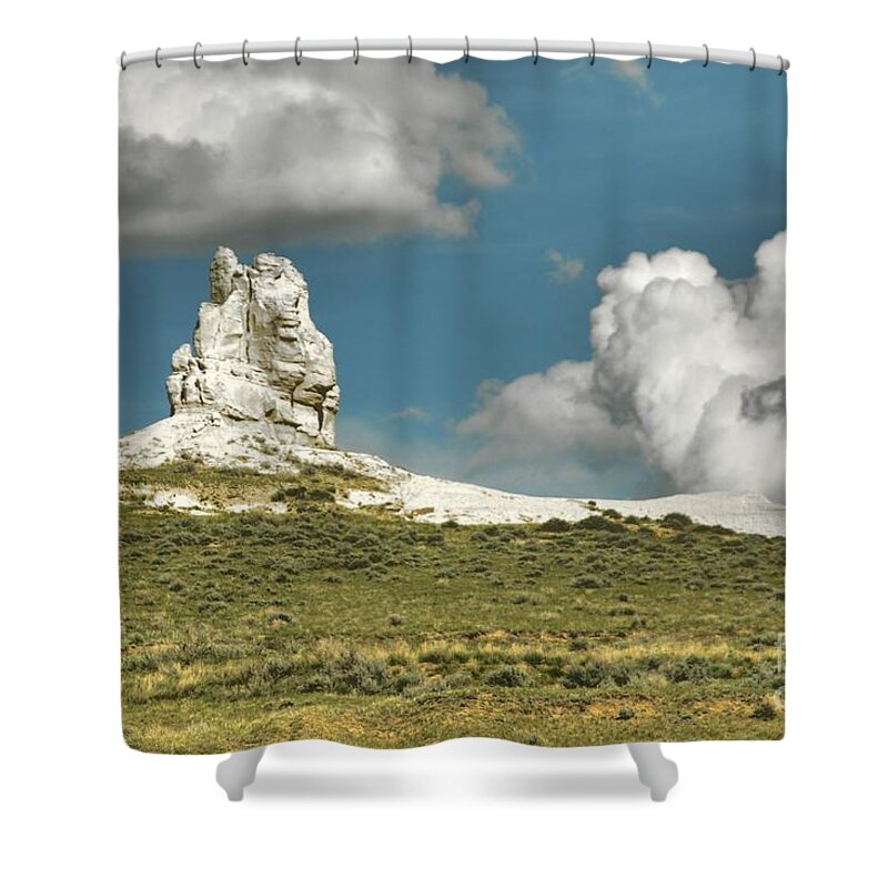 Wyoming Shower Curtain featuring the photograph Rock Statue by Anthony Wilkening
