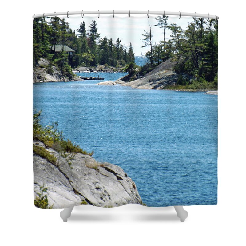 Landscape Shower Curtain featuring the photograph Rocks and Water Paradise by Brenda Brown