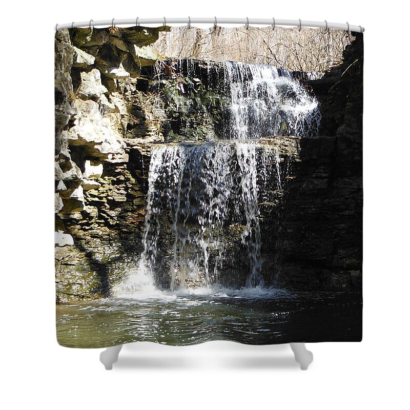 Rocky Dublin Double Waterfall Shower Curtain featuring the photograph Rocky Dublin Double Waterfall by Paddy Shaffer