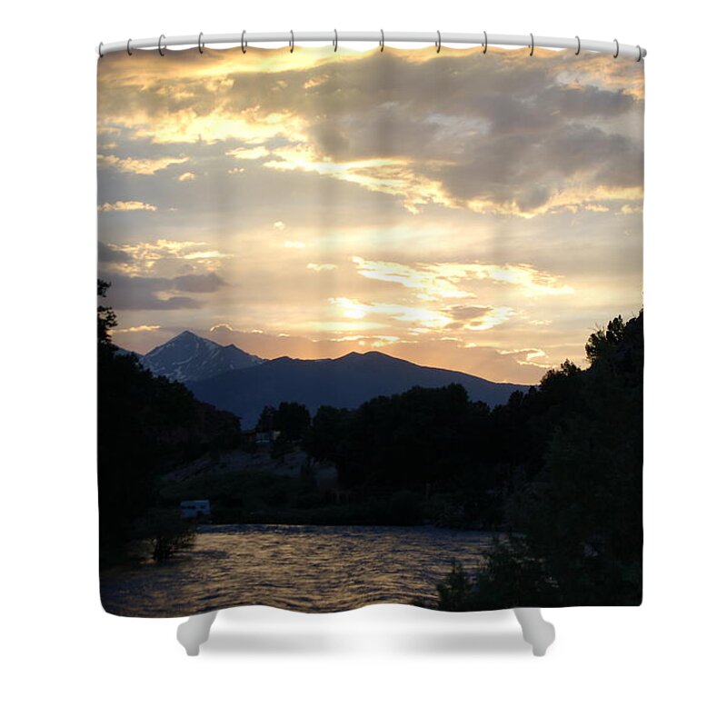 Landscape Shower Curtain featuring the photograph Rocky Mountain Sky by Christopher James