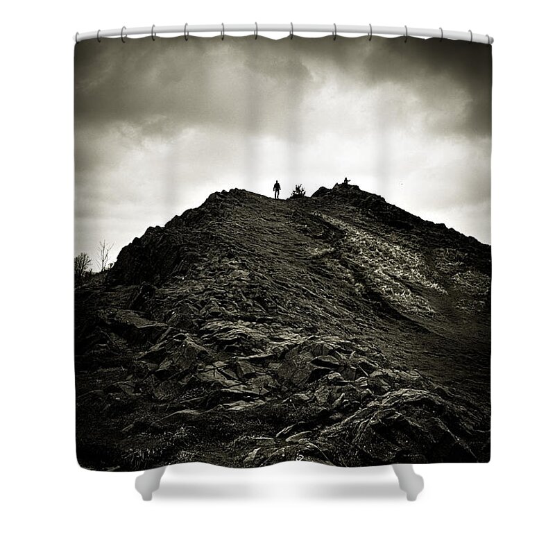 Hill Top Shower Curtain featuring the photograph Rocky Pathway to Scotland by Lenny Carter