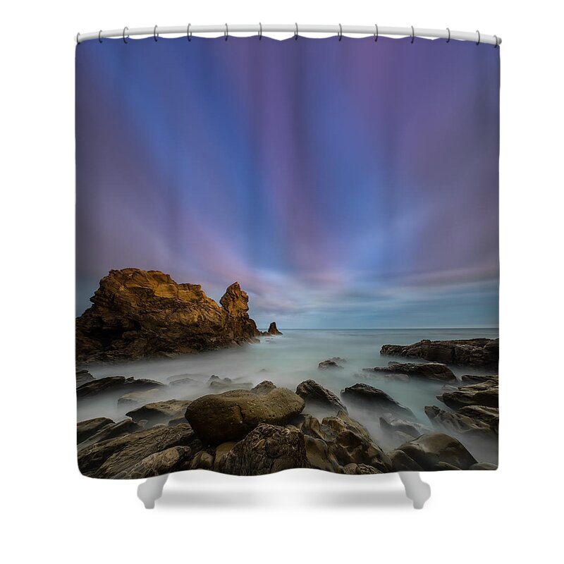 Corona Del Mar Shower Curtain featuring the photograph Rocky Southern California Beach 2 by Larry Marshall