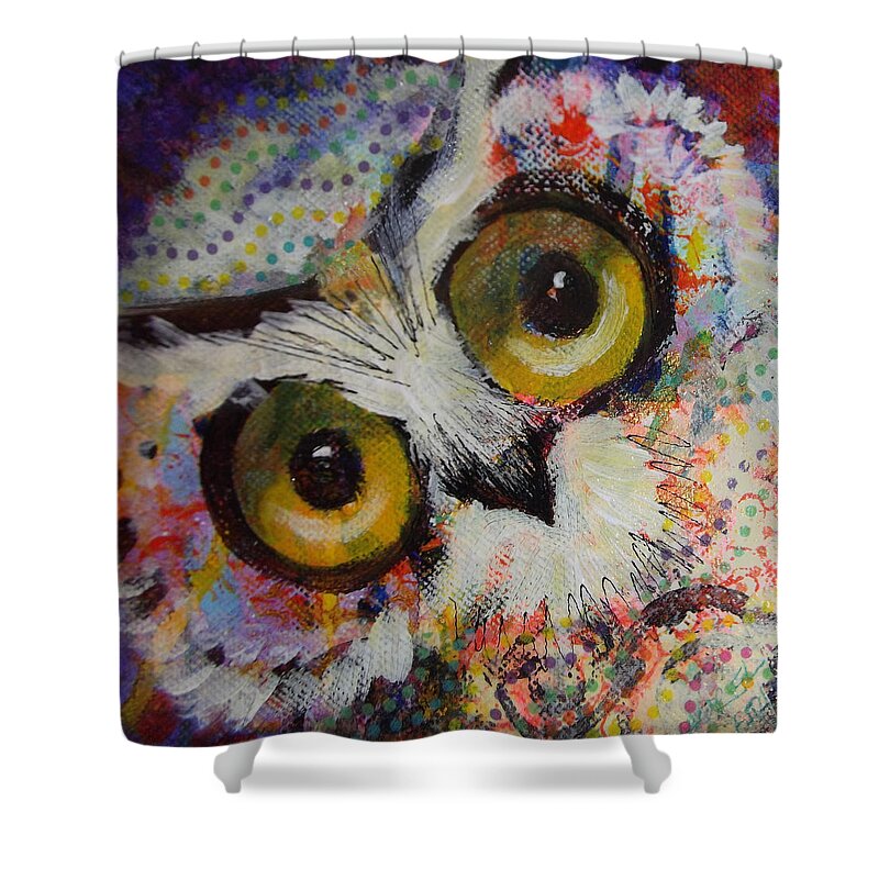 Moon Shower Curtain featuring the painting Roco by Laurel Bahe