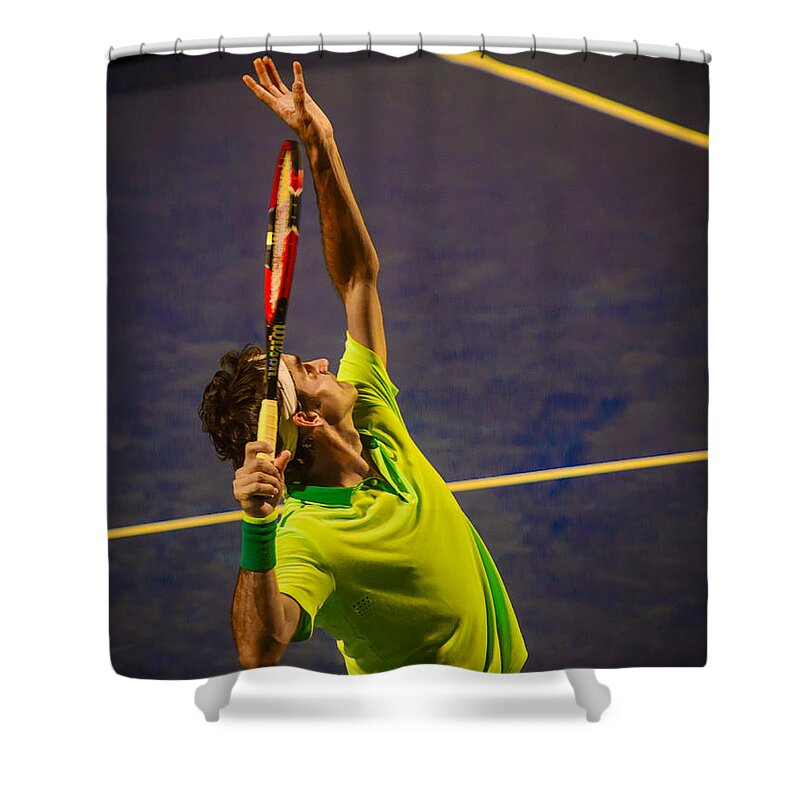 Roger Federer Shower Curtain featuring the photograph Roger Federer by Bill Cubitt