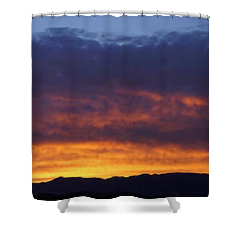 Rogue Valley Shower Curtain featuring the photograph Rogue Valley Sunset Panoramic by Mick Anderson