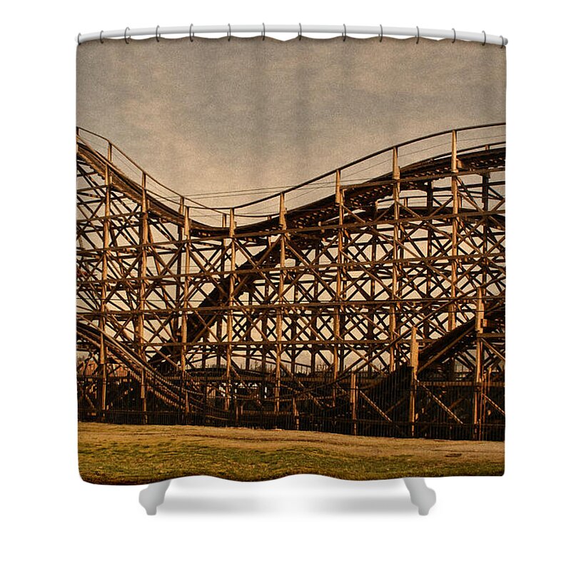 Puyallup Fair Shower Curtain featuring the photograph Roller coaster 1 by Ron Roberts