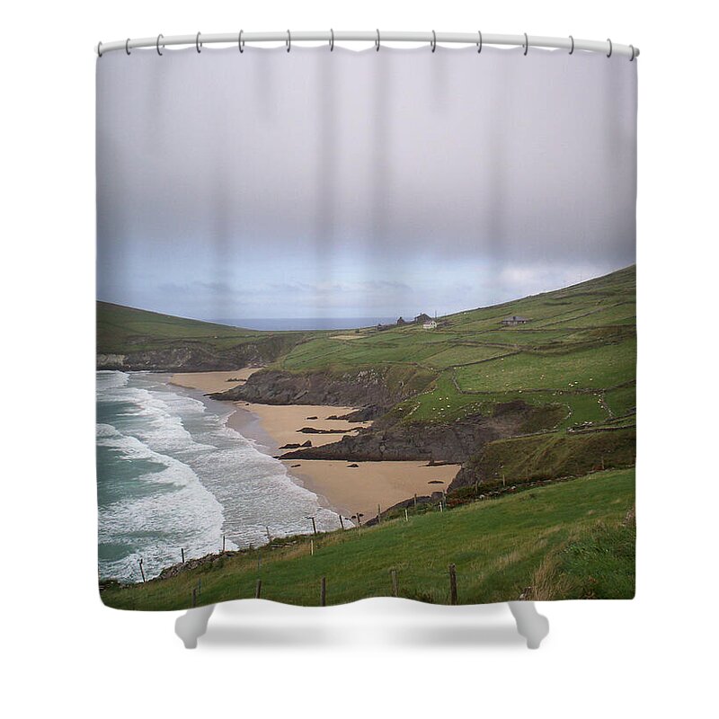 Dingle Peninsula Shower Curtain featuring the photograph Rolling Waves - Rolling Hills by Richard Andrews