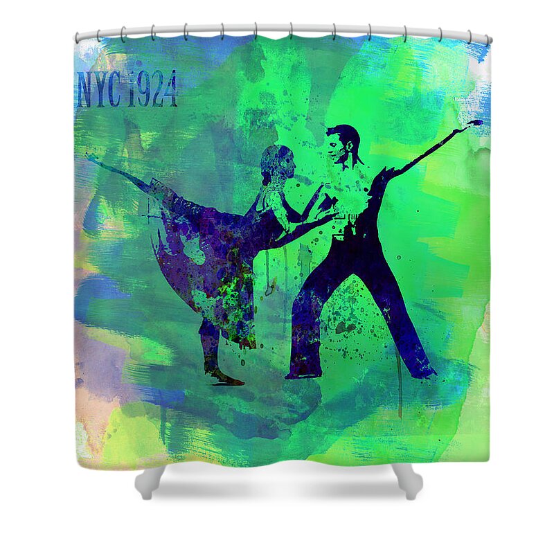 Ballet Shower Curtain featuring the painting Romantic Ballet Watercolor 1 by Naxart Studio